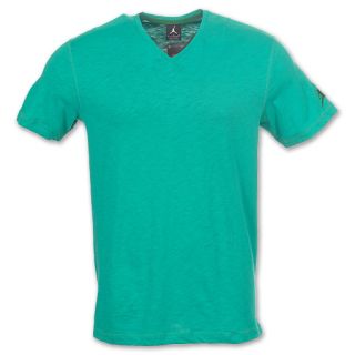 Jordan V Neck Mens Tee Shirt New Green/Pine Green
