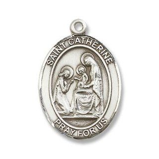 Sterling Silver St. Catherine of Siena Medal Pendant with