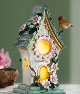 Home Decor Decorative Birdhouse w Bird Table Night Lamp