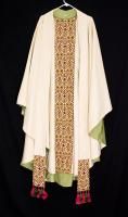 HolyRood Guild NATURAL CHASUBLE & STOLE Long Clergy Priest Vestments