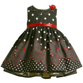 Bonnie Jean Girls 2 6x Daisy Border Print Dress,Black,4