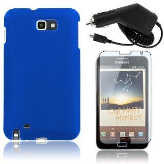 Samsung Galaxy Note i9220   Blue Rubberized Hard Plastic