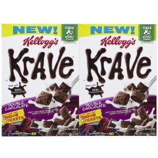 Kelloggs Krave Double Chocolate Cereal 11 Oz Box (Pack of 2) 