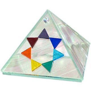 4 inch Art Glass Pyramid Box 7 Chakras Moon Glass (each