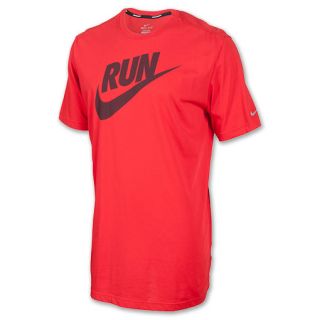 Mens Nike Run Swoosh Running T Shirt Pimento