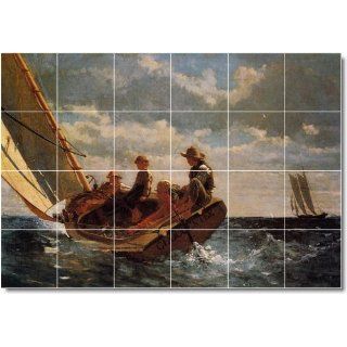 Winslow Homer Ships Custom Tile Mural 10  24x36 using (24