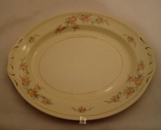 Homer Laughlin Pink and Yellow Floral Pattern Platter