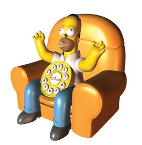 Novelty Talking Animated Telephone Homer Simpson Corded 031331027220