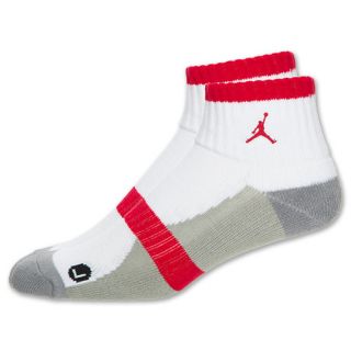 Jordan Tipped Low Mens Quarter Socks White/Red