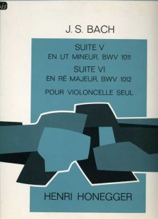 Henri Honegger Cello French LP 1972 Valois 876 Bach Suites V VI