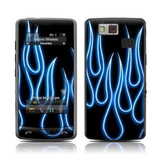 Blue Neon Flames Design Protective Skin Decal Sticker for