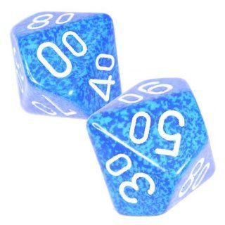 Set of 2 DT10 Speckled 10 sided Polyhedral Dice in Organza