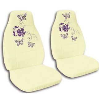 cream seat covers with purple butterflies for a 2000 VW Beetle with