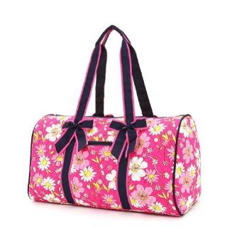 Quilted Floral Large Duffle Bag Fuschia and Navy Shoes