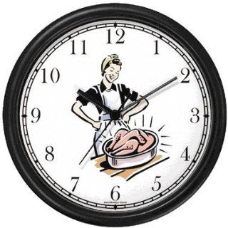 Woman Cook Cooking Turkey Wall Clock by WatchBuddy