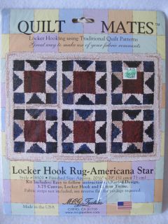 NEW Locker Hook Rug AMERICANA STAR Pattern Kit by Quilt Mates