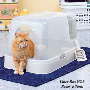 New Cat Litter Box with Reserve Litter Tank w Scoop