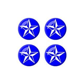 Nautical Star   Blue   3D Domed Set of 4 Stickers Badges Wheel Center