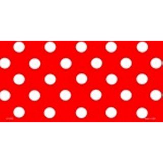 Polka Dots   White Dots on Red FLAT Automotive License