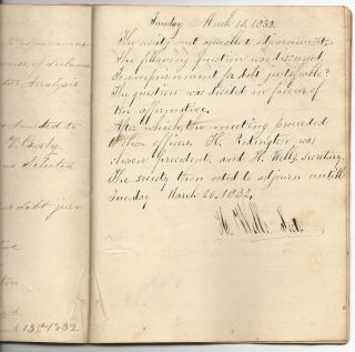 Walpole Academy 1831 33 Debating Proceedings Horace Wells Signed New