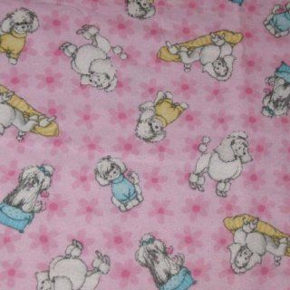 70 X 44 Flannel Fabric Wags & Whiskers Poodle of Suzys