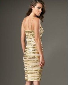 Mandalay Gold Horizon Sequined Spaghetti Strap Dress 8 $985