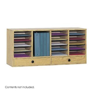 Wood Adjustable Literature Organizer, 20 Compartment w