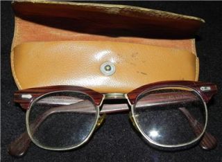  Vintage Horn Rimmed Wire Rim Eyeglasses Sight Glasses OLD Eyeware Vint