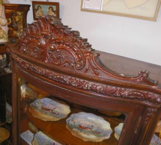 Antique Oak China Curio Cabinet R J Horner Company