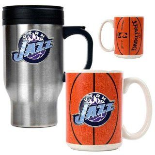 Utah Jazz NBA Stainless Steel Travel Mug & Gameball