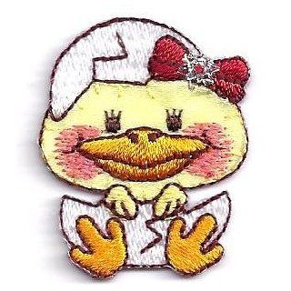 Chick w/Hairbow Iron On Embroidered Applique Farm Animals