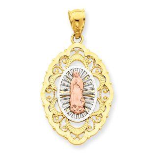 14k Gold Tri color Our Lady of Guadalupe Pendant 1.78 gr. Real Goldia