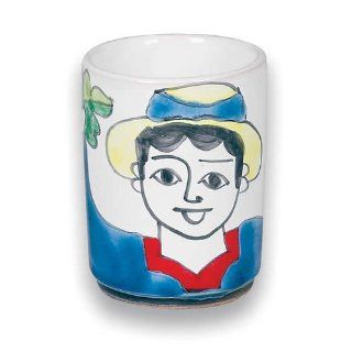 Handmade Parrucca Ceramic Boy Wine Cup From Italy Kitchen