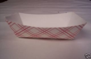 Paper Food Trays Red Plaid 4 oz Once New Baskets 250