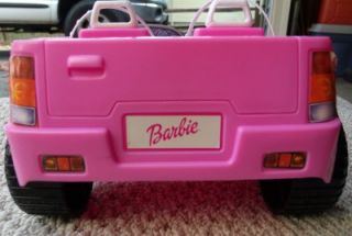 Vintage Barbie 1999 Pink Jeep Wrangler Convertible Beach Buggy