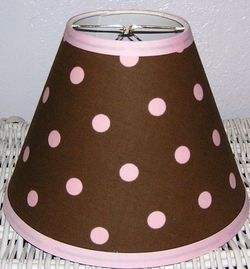 Chocolate Brown and Pink Large Polka Dot Lamp Shade