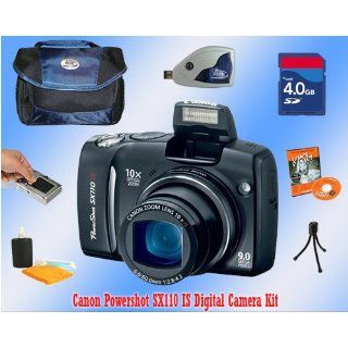 Canon Powershot SX110 IS w/4GB SD/Card Reader/Case/Tripod