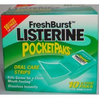Listerine PocketPaks Oral Care Strips, Fresh Burst 10   72