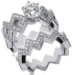 77 Ct.Designer Diamond Engagement Ring Set Jewelry 