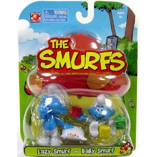 Smurfs 2 Inch Articulated Mini Figure 2 Pack Lazy Smurf