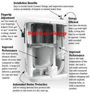 Features of the Quick & Hot Instant Hot Water System