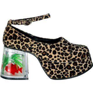 Adult Cheetah Fish Tank Platform Shoes (Sz Small