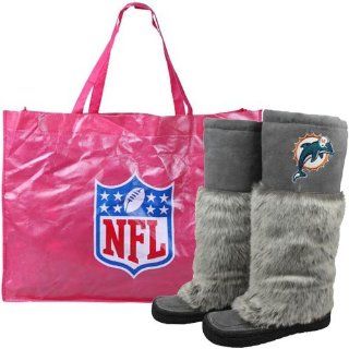 Miami Dolphins Ladies Gray Devotee Knee High Boots Sports