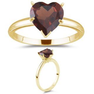 87 Cts Garnet Solitaire Ring in 18K Yellow Gold 4.5 Jewelry 