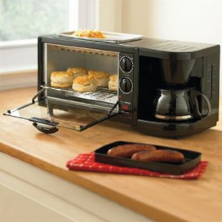 Brylanehome Toaster Oven Griddle Coffee Maker Combo Black 0