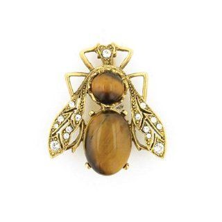 1928 JEWELRY 33604 Royal Bee Tigers Eye Crystals and Gold