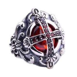 Ruby Red Zirconium Gemstone Ring .925 Silver Jewelry Cool