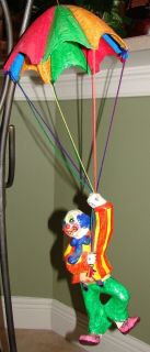 Beautiful Mexican Paper Mache Clown Hanging from Parachute