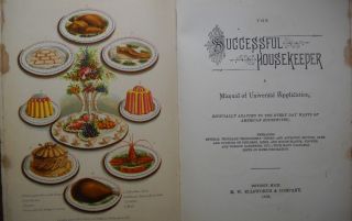 1883 Antique Victorian Cookbook Decoration Vtg Cookery Book Games Camp