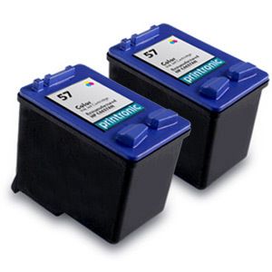 2pk Printronic for HP 57 C6657AN Color Ink Cartridge 725184712340